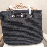Kurt Geiger  Brixton Raffia Black Tote Photo 0