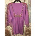 Free People  Purple Embroidered Linen Dress, size XS Photo 3