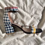 Donald Pliner Watson Gingham Color Block Leather Open Toe Heel Sandals size 8M Blue Photo 5