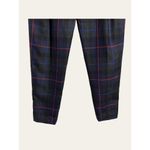 Tibi Navy Blue Plaid Print High Waist Pleated Tapered Leg Trouser Pants Size 4 Photo 5