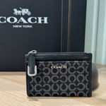 Coach Vintage Black/Silver Signature Op Art Mini Skinny Case Wallet Coin Purse Photo 0