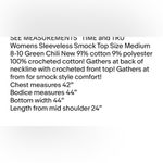 Time & Tru Womens Sleeveless Smock Top Size Medium 8-10 Green Chili New Photo 7