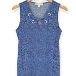 Michael Kors  | Small | Cornflower + Navy Blue Sleeveless Criss-Cross V-Neck Top Photo 0