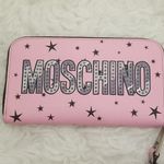 Moschino ππ Space Ship Bear Zip Around Wallet Pink NWT 100% Leather Photo 6