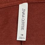 Zenana Outfitters Dark Rust Long Sleeve Jersey Flared Swing T-Shirt Tunic Dress Size 1X Photo 6