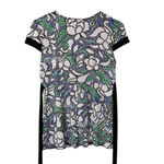 AB Studio  Women's Deep V neck Short Sleeve Blouse‎ Multicolor Floral Size Small Photo 3