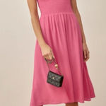 Reformation  Sable Smocked Dress Snapdragon Pink Sz XS Photo 0