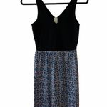 Allison Joy  Black Geometric Sleeveless Fit & Flare Mini Dress Photo 0