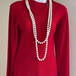 Erika  Red Long Sleeves Turtleneck Zip Up Front Sweater SZ M Photo 0