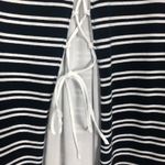 Tribal Striped Back Slit Lace Up Top Size Medium Blue Photo 8