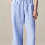 J Crew Womens Petite Soleil Pant In Linen Pull On French Blue MP Size undefined Photo 0