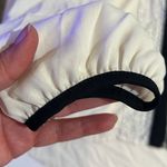 BKE  Womens Zip Blouse Ivory Studded Chiffon Full Exposed Zipper long sleeve L Photo 5