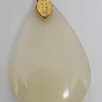 White Smokey Stone Teardrop Pendant White Photo 0