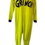 Dr. Seuss  Grinch Women's Jumpsuit Pajama Costume with Grinch Face on Hood Size M Photo 4