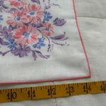 White and pink edge floral print bandana 0826 Photo 2