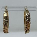 14K hoop earrings embellished with tricolor elephants, vintage, 3.9g Gold Photo 3