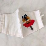 Butterfly Handmade Embroidered Pocket Filter Face Mask Photo 0