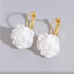 Elegant White Rose Gold Earrings Photo 1