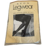 Avon Legwear Ribbed Microfiber Control Top Tights Ivory Size D NIP Photo 0