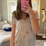 Michael Stars Beige and Gold Star Top Size Small Photo 2