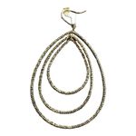 Teardrop Dang Tiered Earrings Glitter Corded Hook Back Gold Formal Casual Photo 1