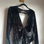 Victoria's Secret NWT VICTORIA’S SECRET Black Crushed Velvet Bodysuit Women’s M/L long sleeve sexy Photo 2