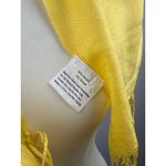 Yellow Embroidered Floral Design Scarf With Tassels Photo 7