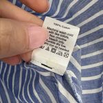 J. Crew Blue White Stripe Button‎ Front Tie Shirt Size Small Preppy Academic Photo 6