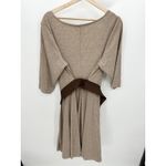 Signature by Robbi Bee Tan Cream Ribbed Belted Dress Women's Plus Size 2X Photo 1