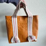 Madewell  Leather Mini Transport Tote Woven Handles Tan (No Strap) Photo 3