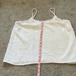 a.n.a  White Cropped Ruffle Spaghetti Strap Tank Top | Size L Photo 10
