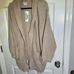 Urban Outfitters Sweater Cardigan Hoodie with Pockets Beige/ Tan Sz L NWT Photo 3