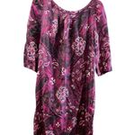 Banana Republic ✨ 100%‎ Silk Paisley Shift Dress – Size 8 Purple Magenta Photo 0