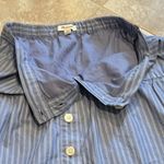 Madewell  Bistro Stripe Mini Cotton Placket Button Front Mini Skirt Small blue Photo 4