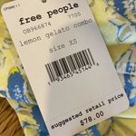 Free People ‎ Yellow Baja Babe Printed Cold Shoulder Short Sleeve Top Size XS Photo 13