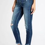 KANCAN High Rise Ankle Length Distressed Raw Hem Skinny Jeans Size 9/28 KC9244D Blue Photo 0