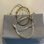 Vtg Emp Orr White Beaded Metal Mesh Evening Bag Gold Flip Handles Shoulder Strap Photo 5