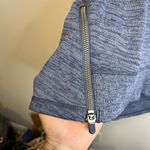 Athleta  Heathered Blue Blissful Bilateral Zip Long Sleeve Top Sz L Photo 3