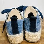 Manebi Hampton's Lace Up Espadrille Sneakers in Chambray 37 6.5 Coastal Prep Blue Photo 4