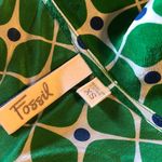 Fossil  silk printed green ruffle blouse❤️ Photo 1