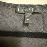 Eileen Fisher  Sleeveless Gray V Neck Smocked Midi Dress XL Italian Fabric Crepe Photo 2