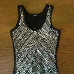 New with Tags Sequin Bodycon Mini Tube Dress Size Medium Party Date Night Disco Silver Photo 3