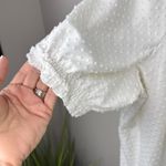 J.Crew  Women's 2X Cream Swiss Dot Short Sleeve Smocked Blouse Round‎ Neck Office Photo 3