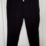 Loft ‎ Outlet Navy Red Curvy Size 8 Skinny Plaid Ankle Casual Pants NWT Photo 0