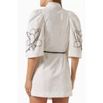 JOSLIN beaded 100% cotton shirt mini dress NEW White Size 2 Photo 3