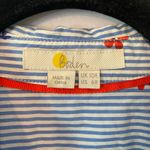 Boden Blue White Stripe Red Floral Button Down Knee Length Shirt Dress Cotton 6 Photo 1