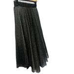 Vintage Y2K Handkerchief Hem Sheer Layered Black Metallic Skirt Sparkle Med Photo 5