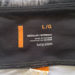 Lucy women’s gray graphic print athletic yoga workout leggings, size large Photo 2