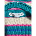 ZARA Knit Striped Halter Crop Top Multicolor Open Back Tie Size M Summer Y2K Photo 4