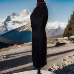 VTG 90s CASUAL‎ Corner Old Stock Black Floral Silk Sleeveless Sheath Dress Photo 2